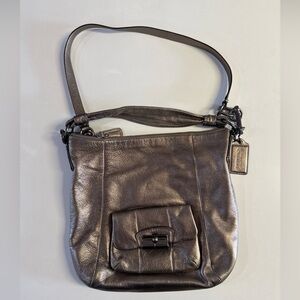 *Coach Metallic Gold/Bronze Leather Kristin Hobo Shoulder Bag Handbag Purse
